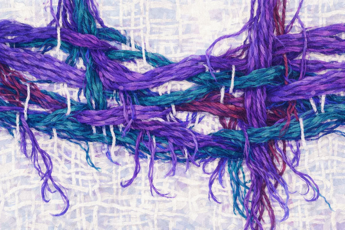 Colourful threads woven together